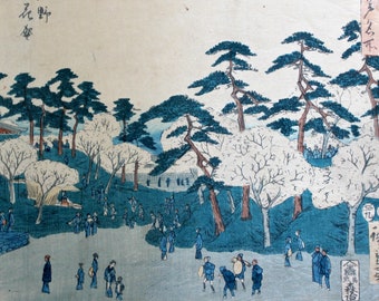 UTAGAWA HIROSHIGE  Woodblock Print Famous Places of Edo Series Ca 1850