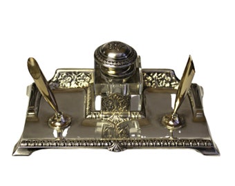 French metal Inkwell object for Office Antique Inkwell in regul Office decor ENC191790