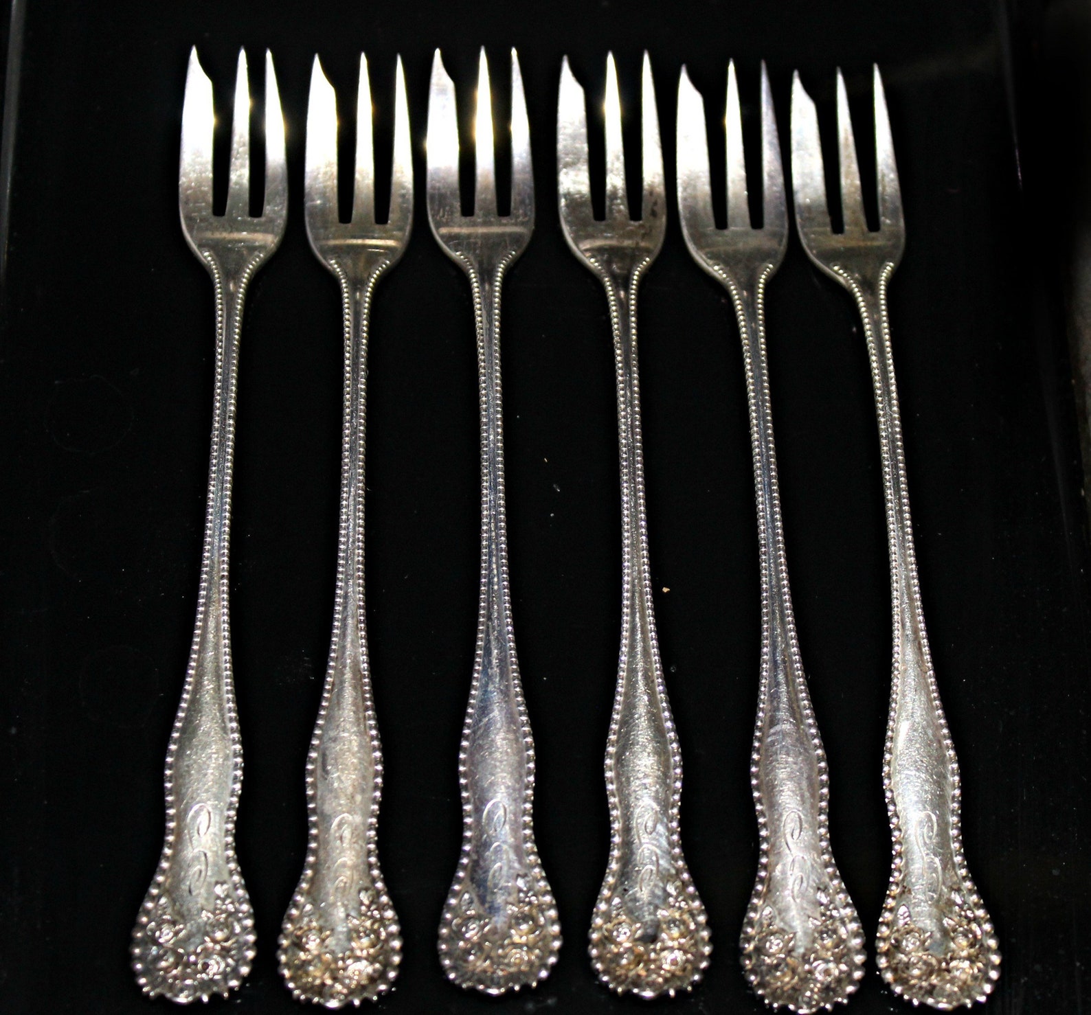 Antique Sterling Silver Oyster Fork Set of 6 Gorham Lancaster Etsy