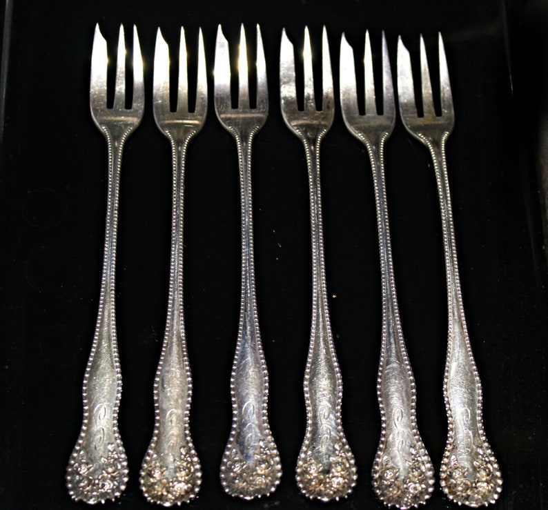 Antique Sterling Silver Oyster Fork Set of 6 Gorham Lancaster Etsy