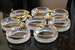 Antique French Diamond Point Cut Glass Condiment Cellars Individual Ashtrays or Butter Pats Set of 8 