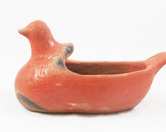 Native American Pottery Navajo Traditional Native American Animal Effigy Pottery Red Clay Duck Effigy Bowl Pot Pueblo Pottery