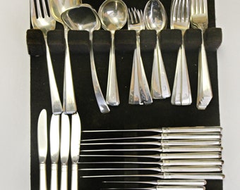 Art Deco Sterling Silver Flatware for 8 by Towle Craftsman 57 Pieces Total