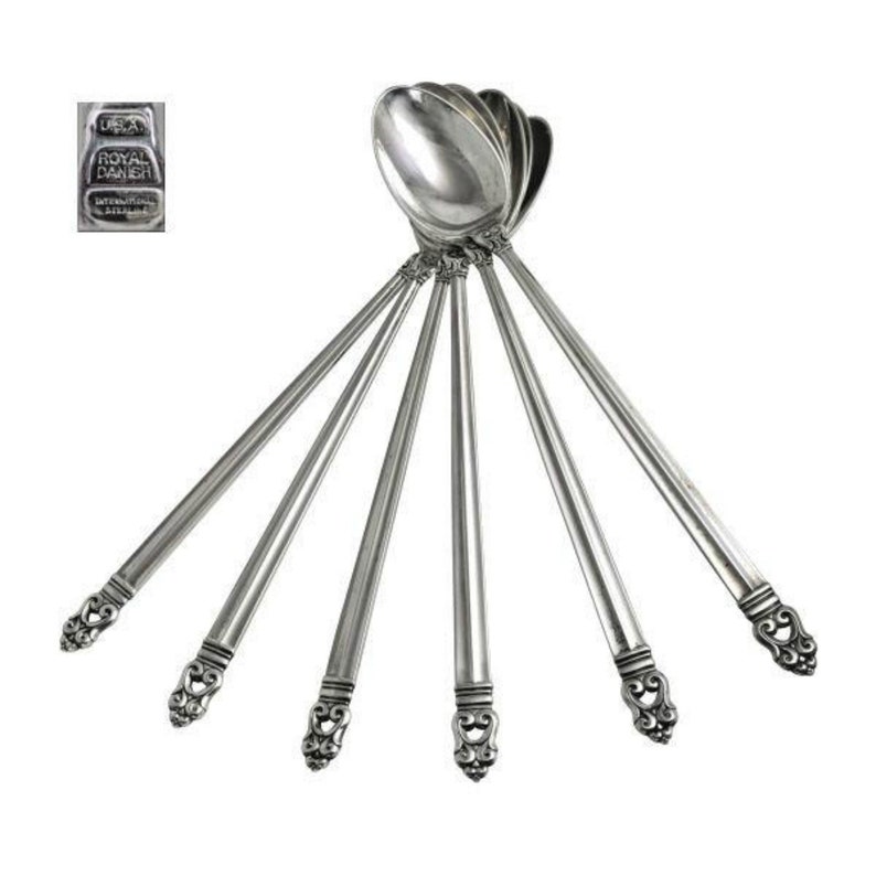 Royal Danish Sterling Silver Iced Tea Spoons Set of Eight 8 Etsy