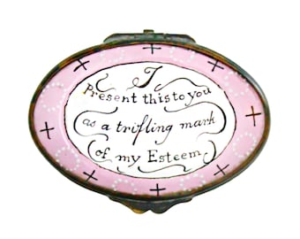 Antique Bilston English Enamel Patch Box Ca 18th C