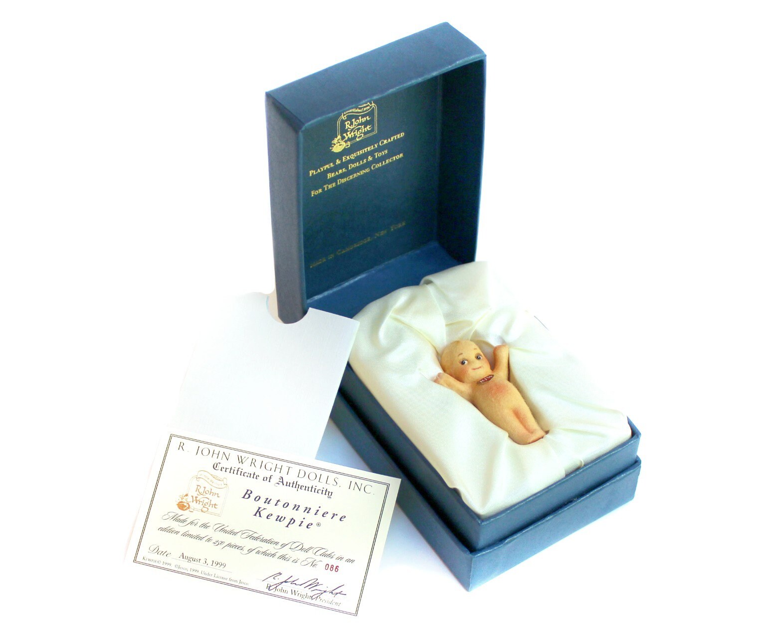 Vintage Kewpie R John Wright Miniature Doll Boutonniere Limited 86 Of 250 Rare Coa Collectors Club