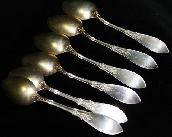 Whiting Sterling Silver Coffee Spoons Set of 6 Arabesque Designed