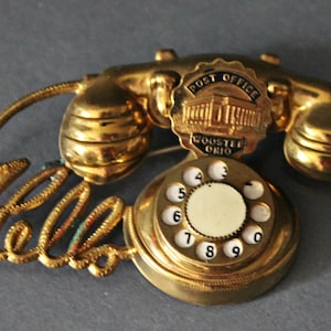 Post Office Badge Wooster OHIO 1930&#39;s Round Base Rotary Dial Phone RARE