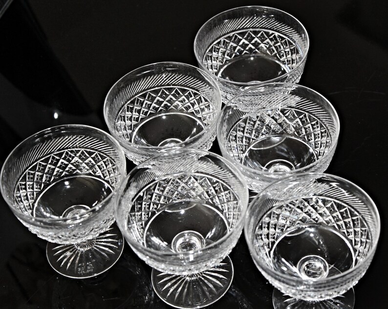 Crystal Footed Dessert Bowls Set of 7 and 4 Dessert Plates Etsy