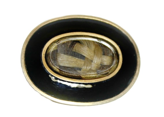Victorian Mourning Brooch  14k Gold Black Onyx Eli Holden July, 1845 Engraved Sentimental Jewelry