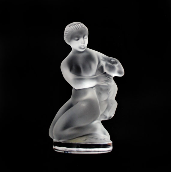 Lalique Crystal Nude Lady Diana the Huntress With Fawn - Etsy Denmark