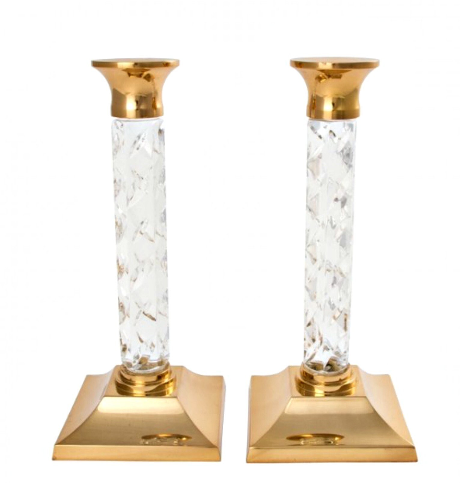 Vintage Waterford Crystal Candlesticks Candle Holders Pair Etsy