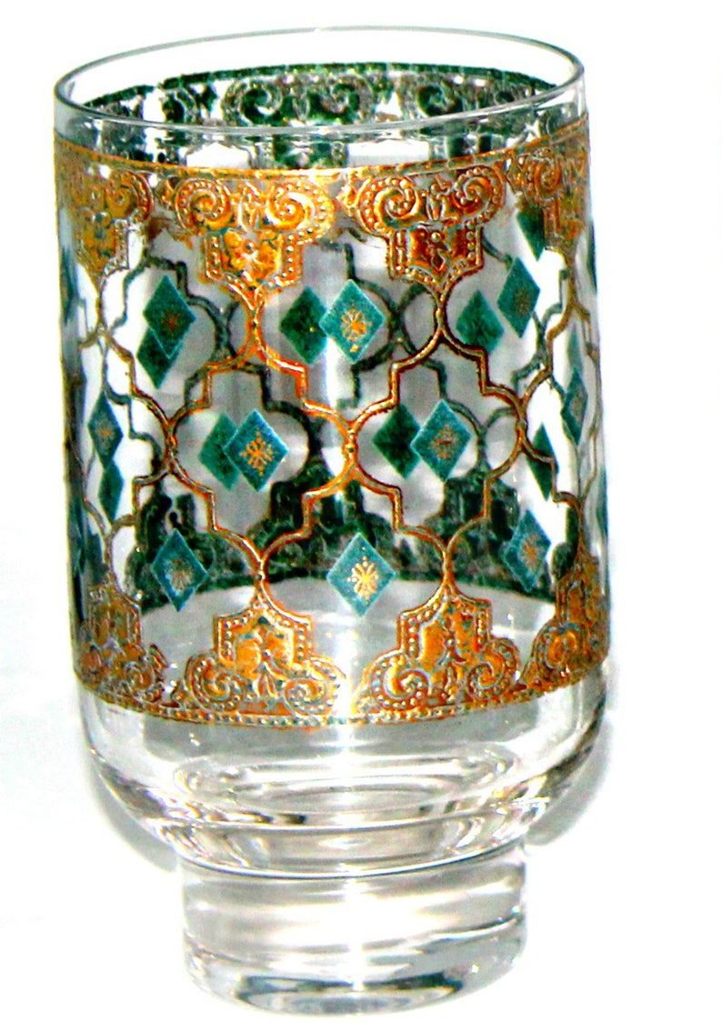 Vintage Gold Encrusted Drinking Glasses 22k Gold Hand Blown Etsy