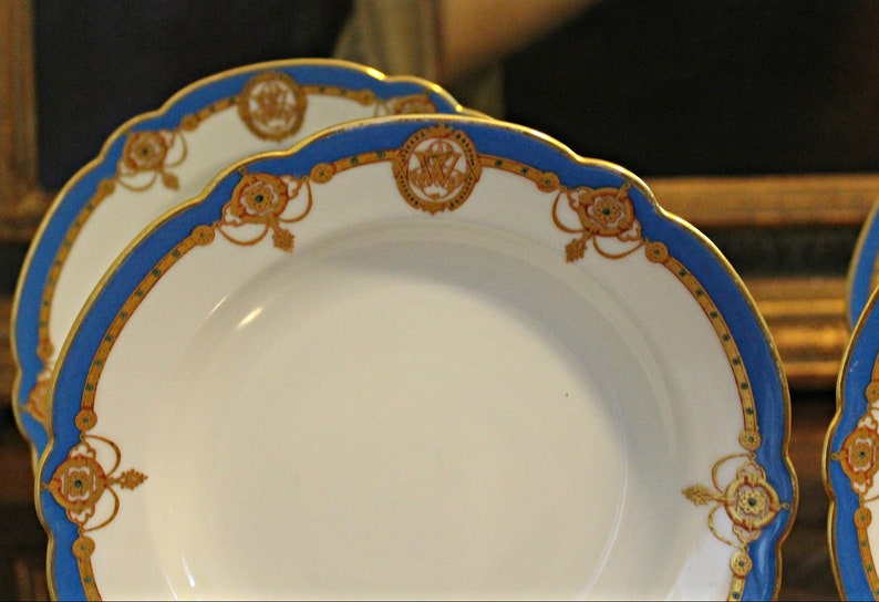 4 Antique French Plates With Medallions by Ch. Pillivuyt Etsy
