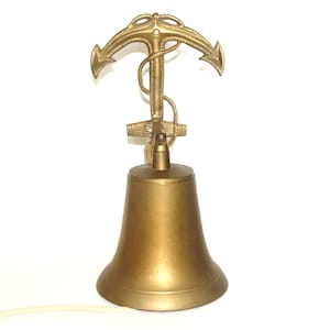 Vintage Nautical Brass Bell with Anchor 12.5&#39;&#39; H