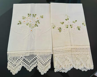 マデイラ￼刺繍、テーブルセンター ヴィンテージ マデイラ ホワイト リネン ラウンド テーブルクロス 直径