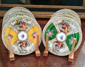 Vintage Hand Painted Courting People Bread and Butter Plates Schumann Ca 1920 39 s