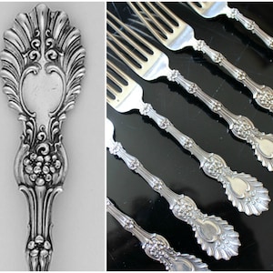 Antique Whiting Sterling Silver RADIANT Pattern Forks Set of 6 Charles Osborne Excellent Condition Scarce 6 3/4&#39;&#39; 1895 No Mono