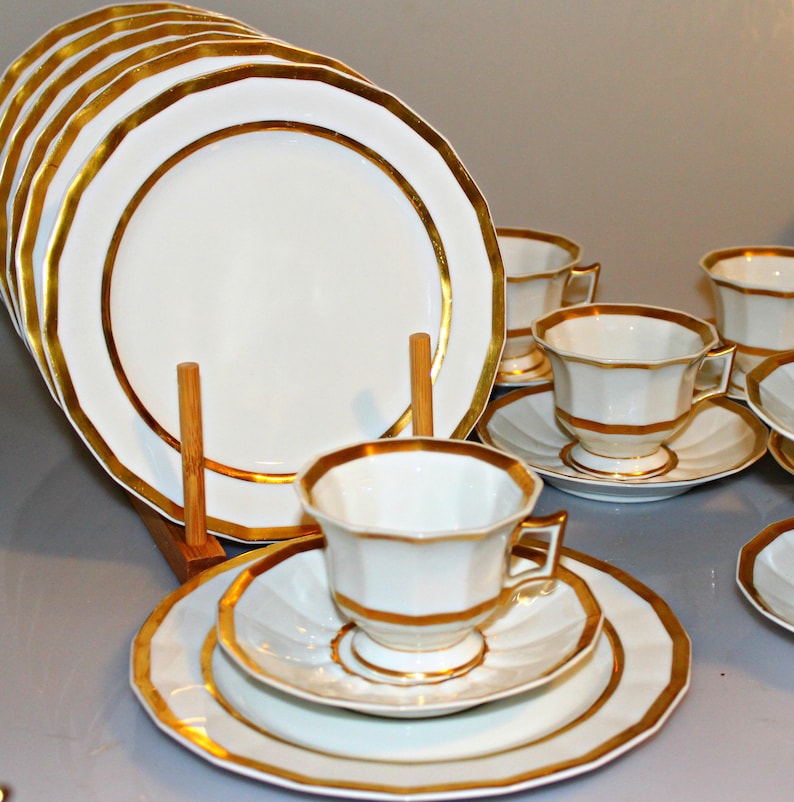 Antique French Limoges Gold Rim Dinnerware Set | Etsy