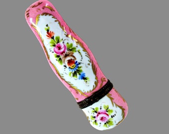 Antico francese dipinto smalto su porcellana Trinket Box Ca 18/19 C