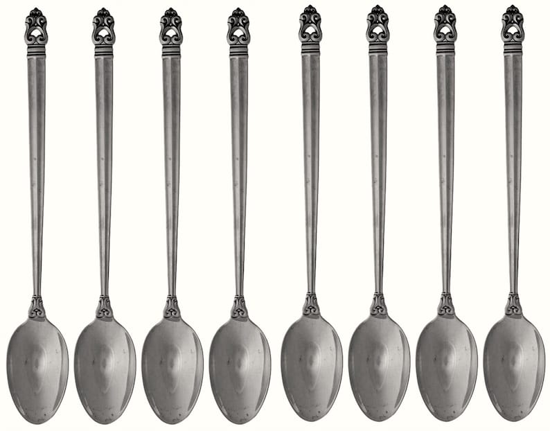 Royal Danish Sterling Silver Iced Tea Spoons Set of Eight 8 Etsy