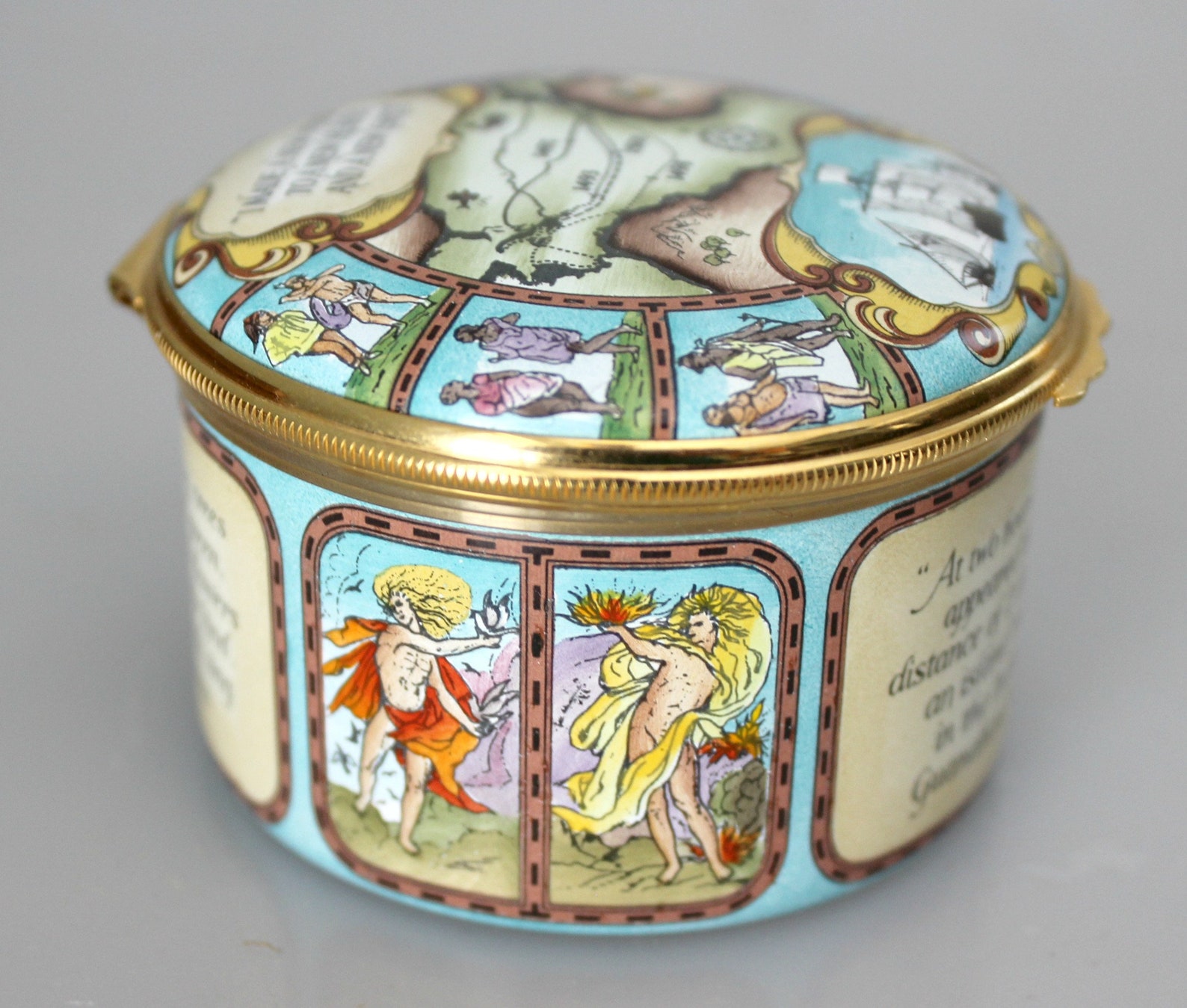 Halcyon Days Enamel Box 500th Anniversary of the Discovery of - Etsy ...