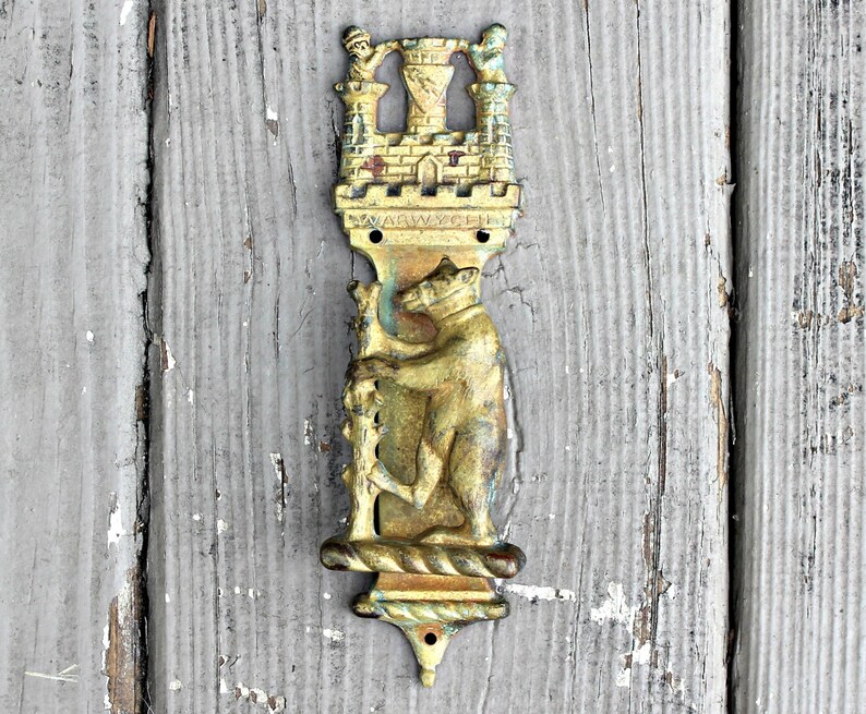 Antique English Door Knocker Warwick Castle and the Bear Etsy