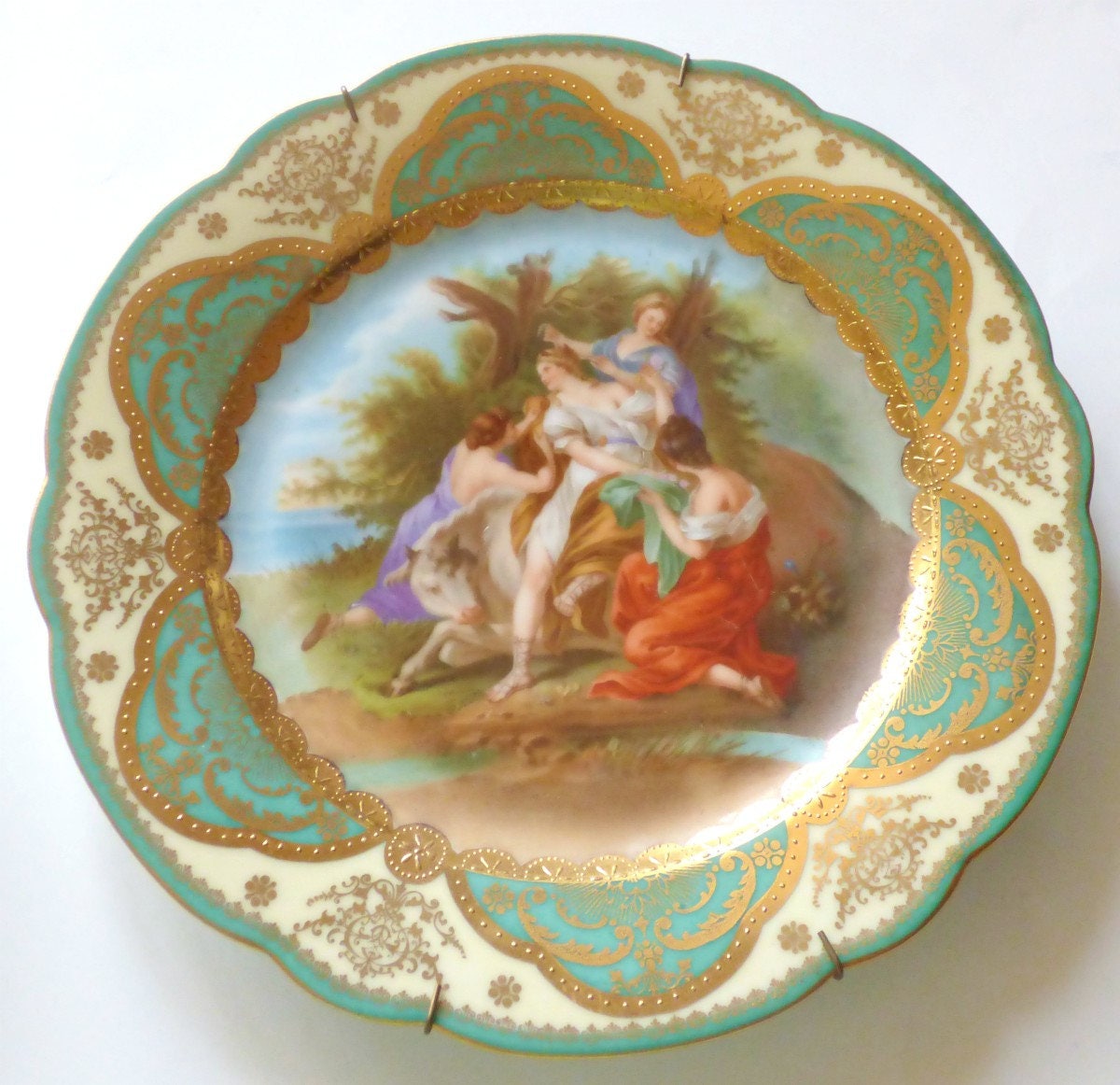 Placas de gabinete de porcelana de Viena antigua Escena | Etsy