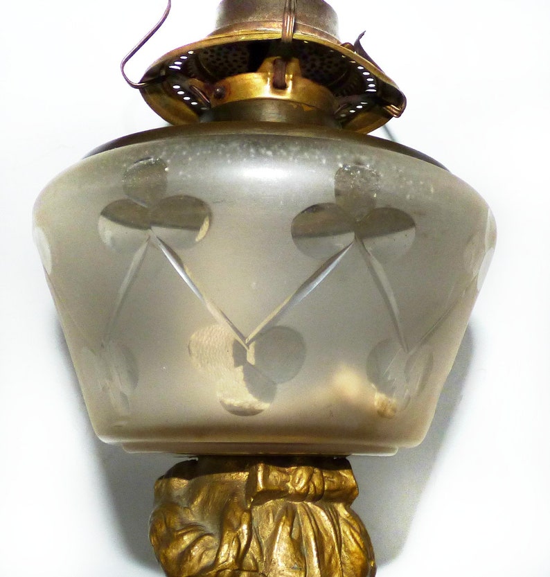 Antique Figural Oil Lamp Victorian Spelter Women Bust Etsy