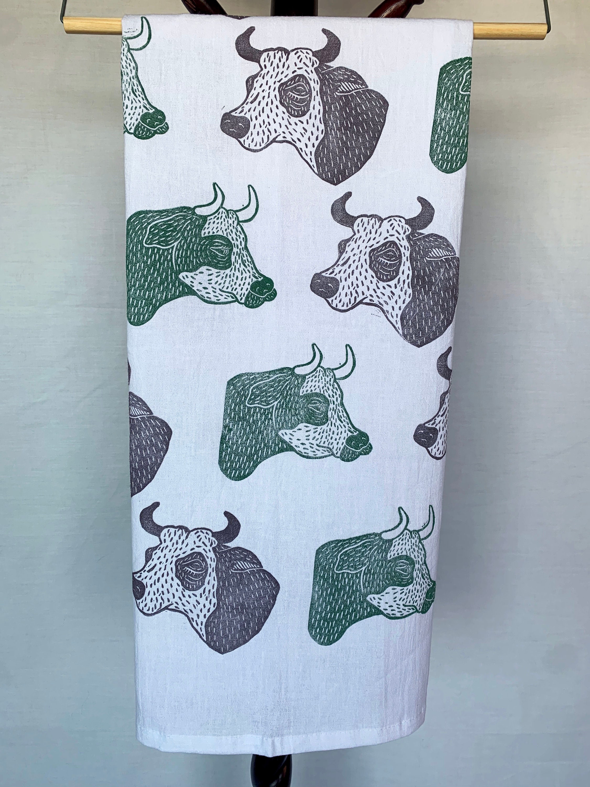Artgoodies Organic Strawberry Block Print Tea Towel