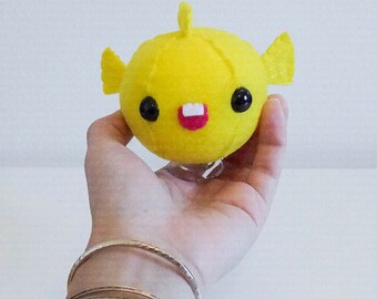 Lumpsucker fish plush with real suction cup! - MADE TO ORDER - many colors and expressions - cute kawaii lumpfish aquatic sea ocean smile