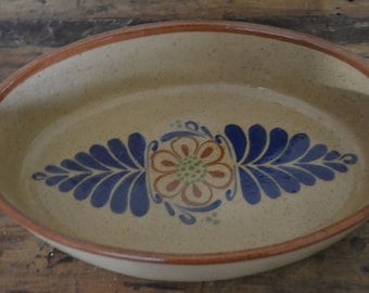 Vintage El Palomar Stoneware Pottery Oval Dish Mexican Pottery Southwestern Décor