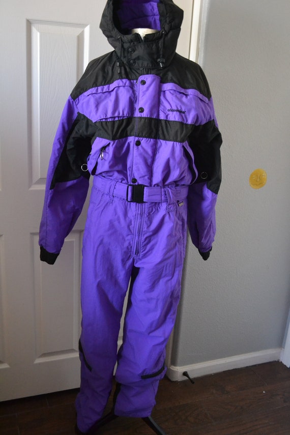 Vintage Edelweiss Purple Ski Suit Size L - image 1