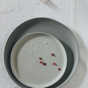 Plates porcelain gray small 19 cm per piece image 9
