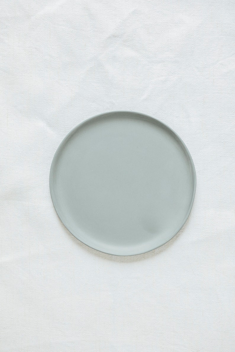 Plates porcelain gray small 19 cm per piece image 5