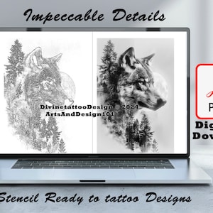 82+ Wolf tattoo designs ideas  with stencils included for tattooing ebook  PDF - exceptional realism grayscale wolves tattoo designs