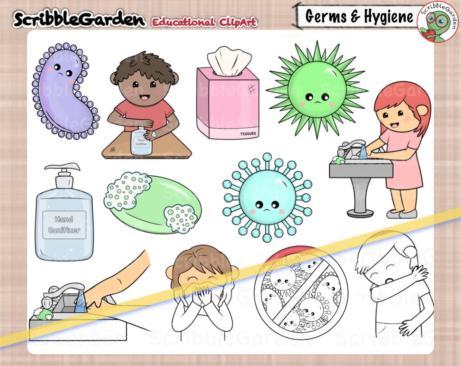Hygiene Clipart. Гигиена арт. Hygiene Worksheets for Kids. Germs Clipart.