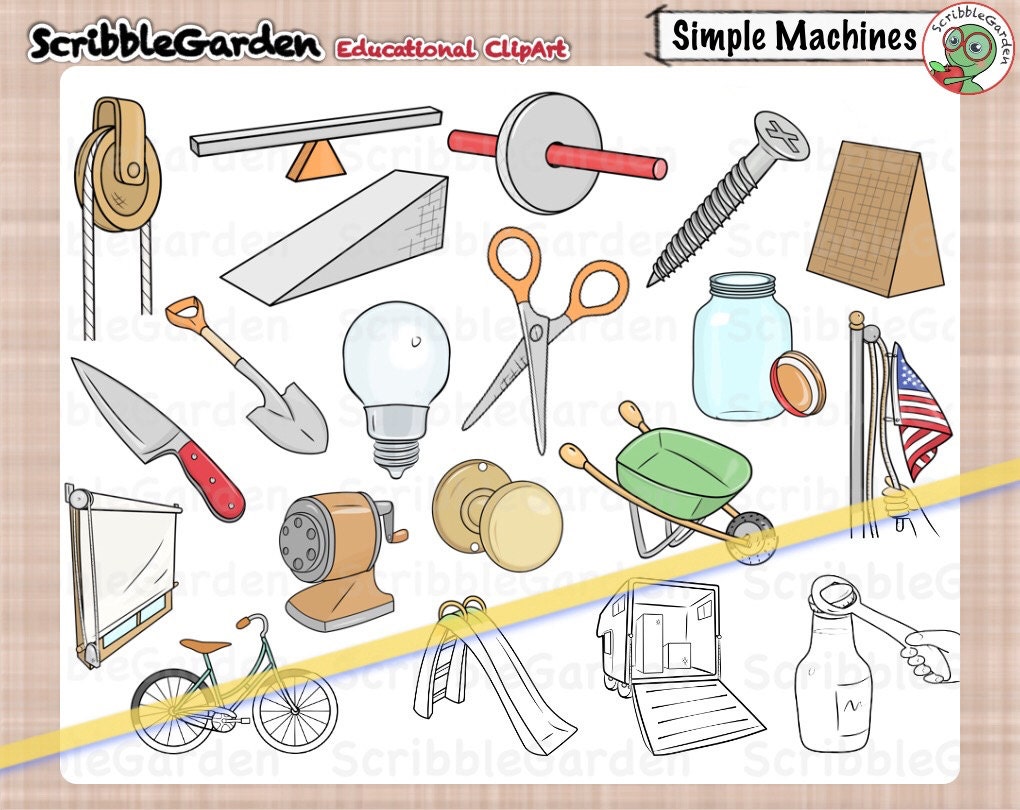simple machines science clipart etsy