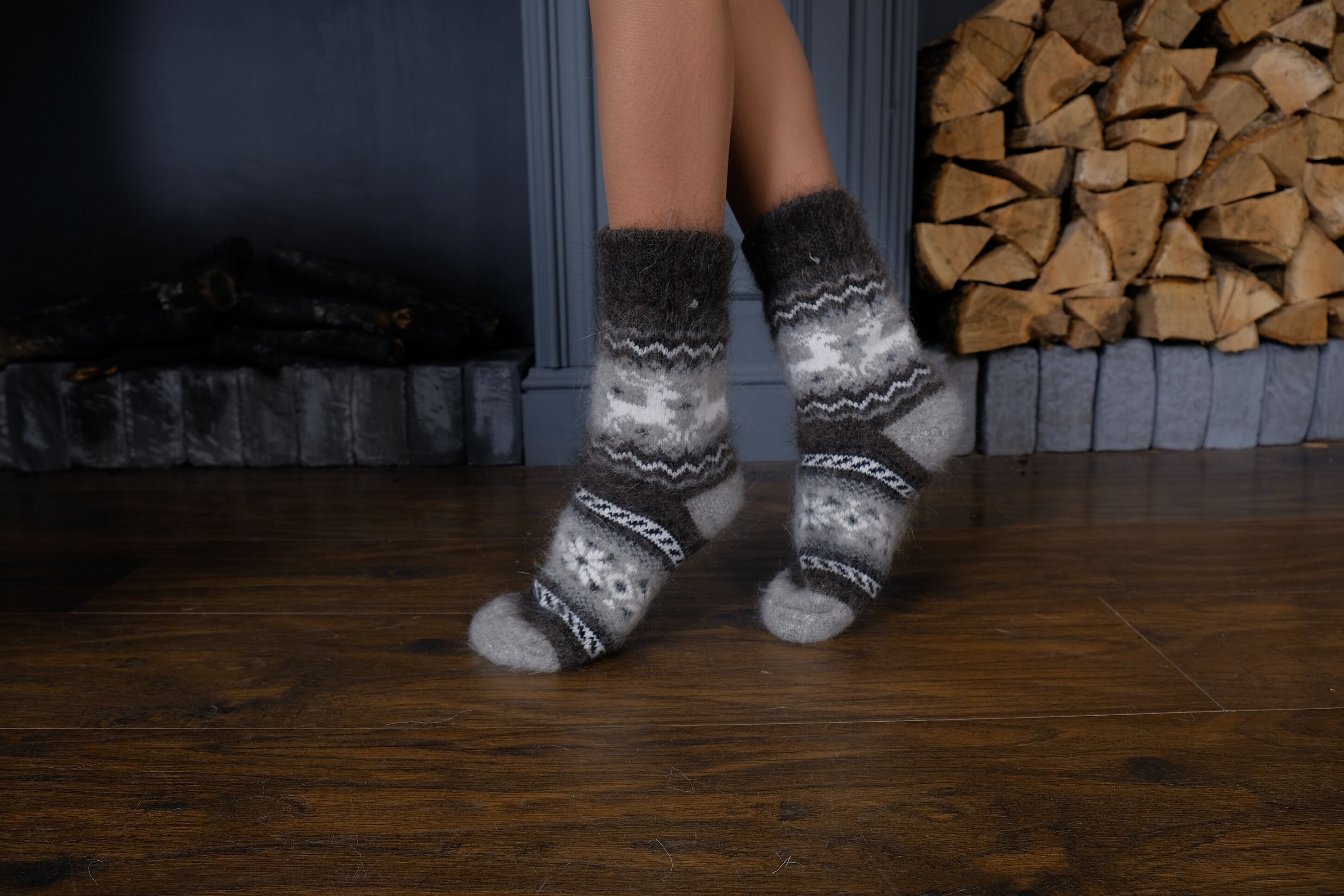 Knit Women Soft Socks Natural Yarn Socks For Hiking Winter Etsy