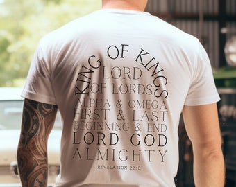 Christian TShirt for Men, Bible Verse Shirt, King of Kings Shirts, Faith Based T Shirt, Mens Christian T-Shirt, Gift for Men, Unisex Tee