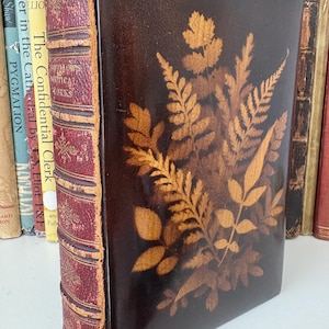 Antique Longfellow poetry works with early Victorian papier mache Botanical Marquetry front and back covers 1869 Longfellow poetry book