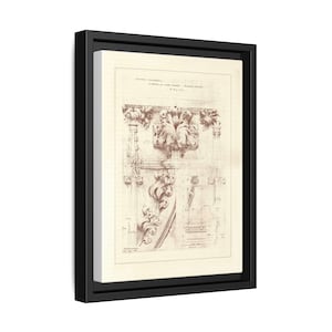 Vintage Architecture Sketch Art Framed Architecture canvas Line Art Ink Drawing Architecture Drawing Vintage Drawing Minimalist Art