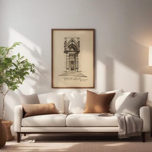 Vintage Prato Cathedral Sketch Art Print: Italy Architecture (Digital Download)