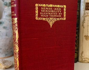 Sense and Sensibility by Jane Austen, Macmillan and Co.London, Illustrated by Hugh Thomson. 1924 edition with original dust jacket