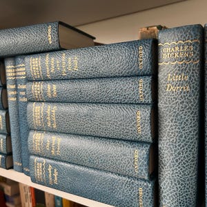 Charles Dickens vintage books Oxford University Press 1970’s beautiful blue hardback binding Oliver Twist David Copperfield Christmas Books