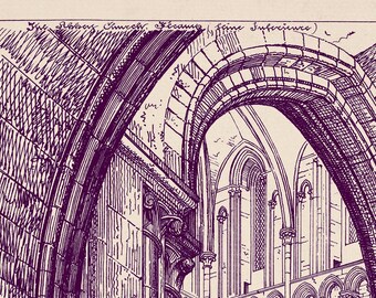 Fécamp Abbey Architectural Drawing: 1868 Vintage Art (Digital Download)