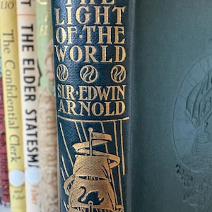 1915 &quot;Das Licht der Welt&quot; Antike Buch: Geprägte Schiffshülle, Sir Edwin Arnold Poetry