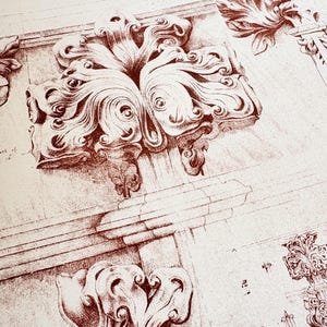 Architectural Drawing Of Exeter Cathedral Lower Canopy 1890 | Unframed original print from architecture association | Only One Available