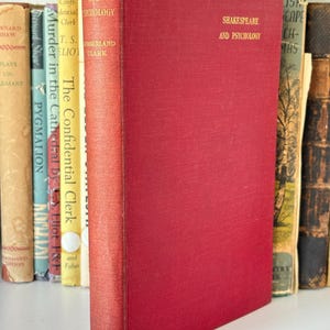 Shakespeare and Psychology, Antique 1936 hardback Book - Vintage Literary Analysis - Gift for William Shakespeare collectors
