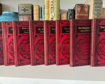 Vintage Cassell&#39;s Shakespeare-Buch: Roter Leineneinband, vergoldete Buchstaben